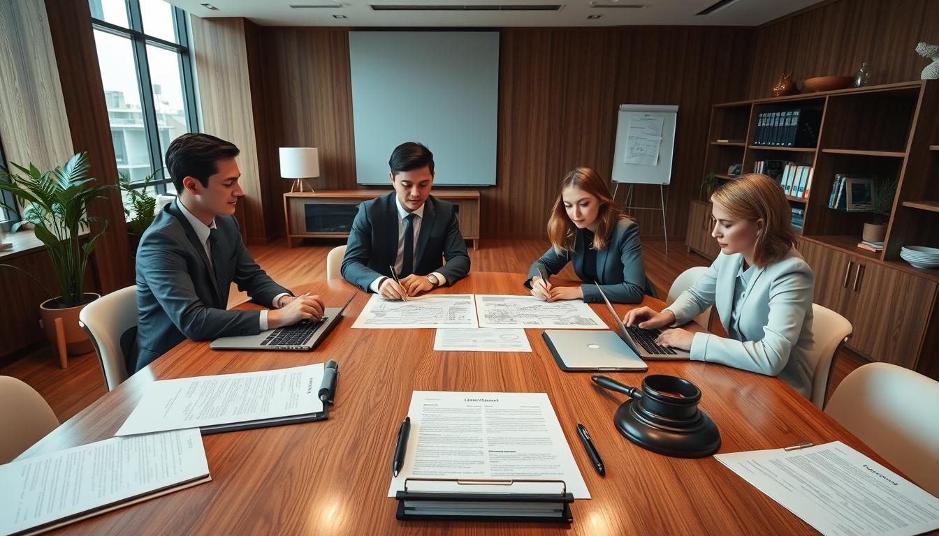 Family assessing legal papers